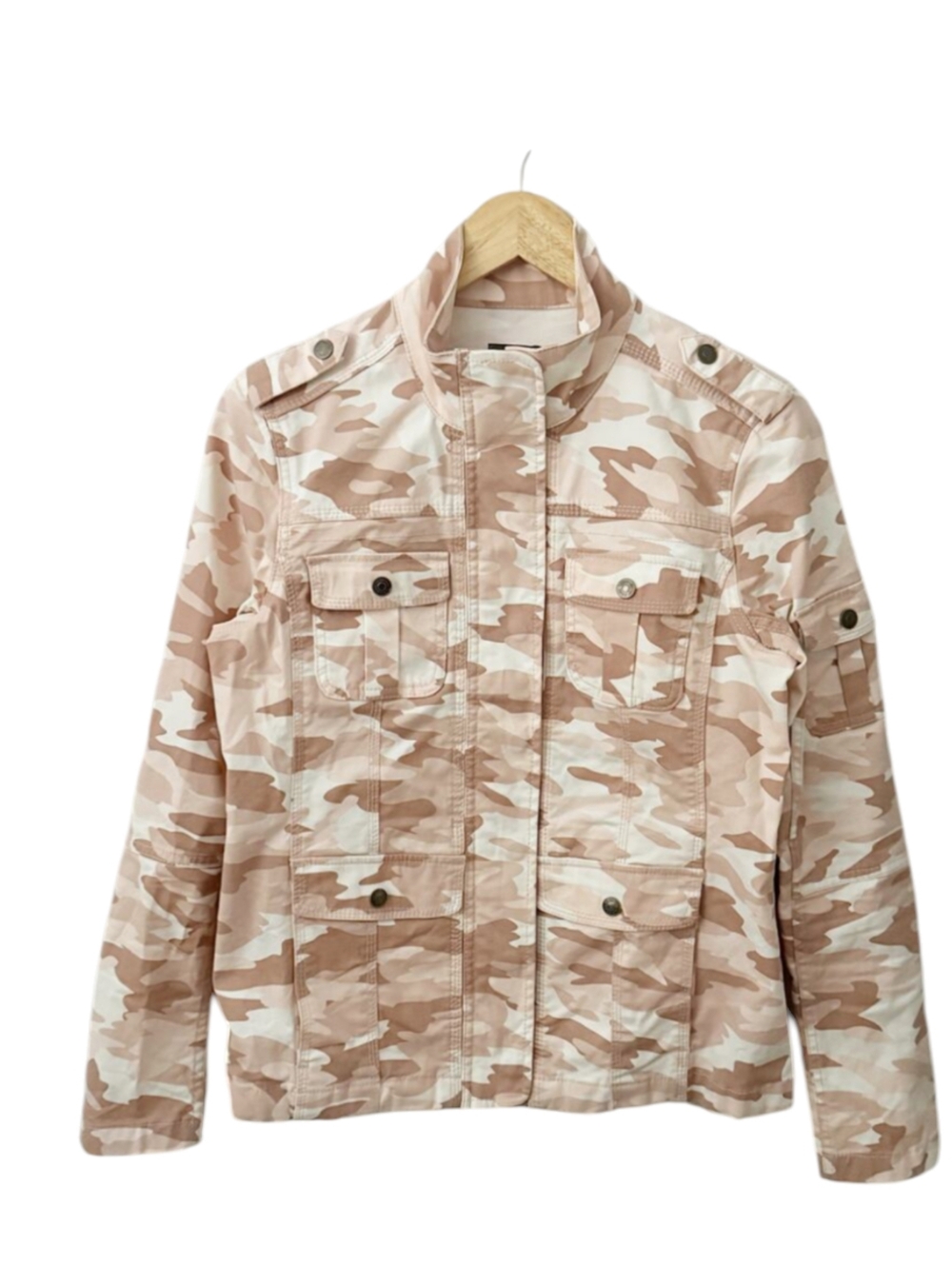 Neutral Light Desert Camouflage Safari Cargo Pockets Utility Light Jacket Sz S - Picture 4 of 10